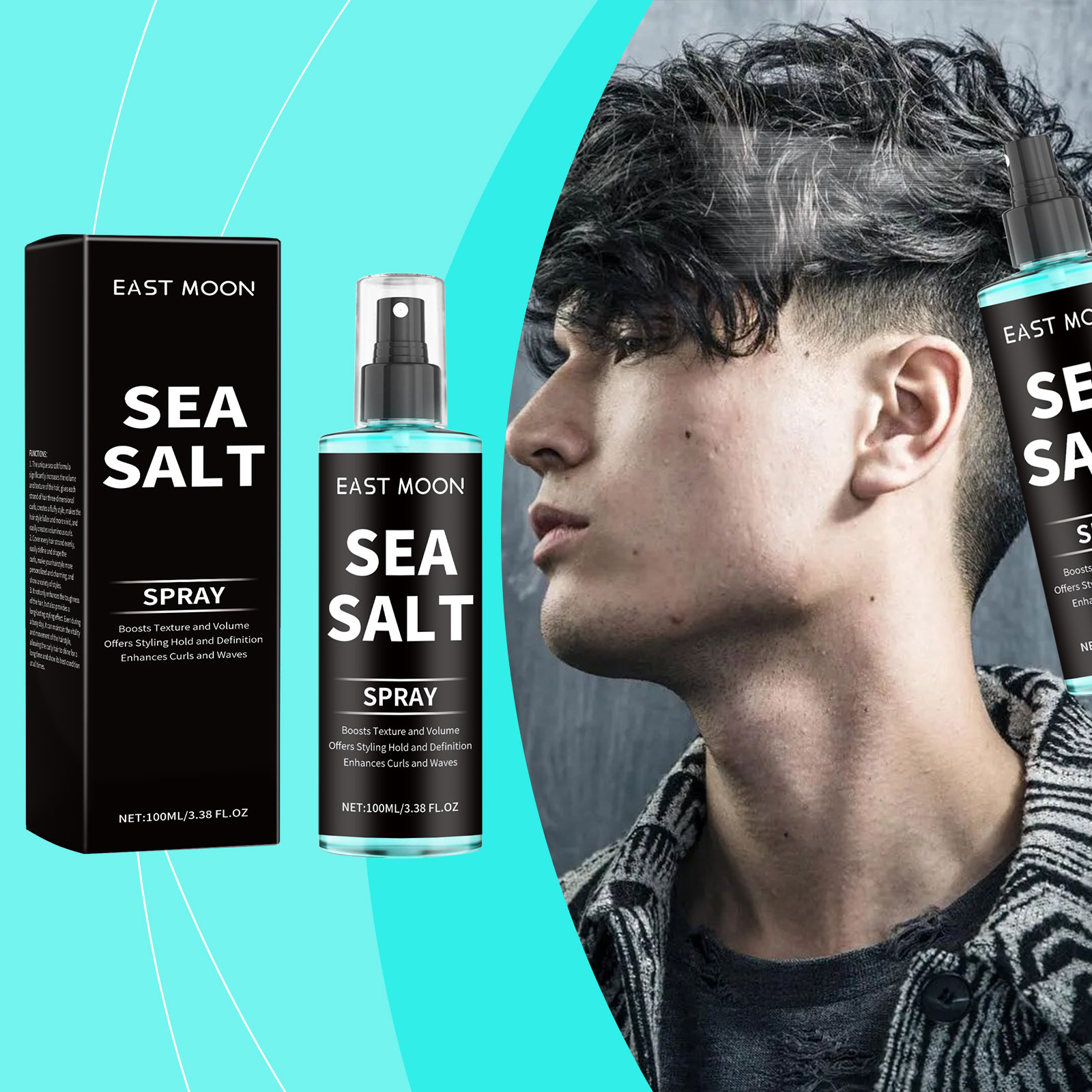 East Moon Hair Mousse & Gel refreshing styling spray 100ml | Premium Hair Care - Image 2