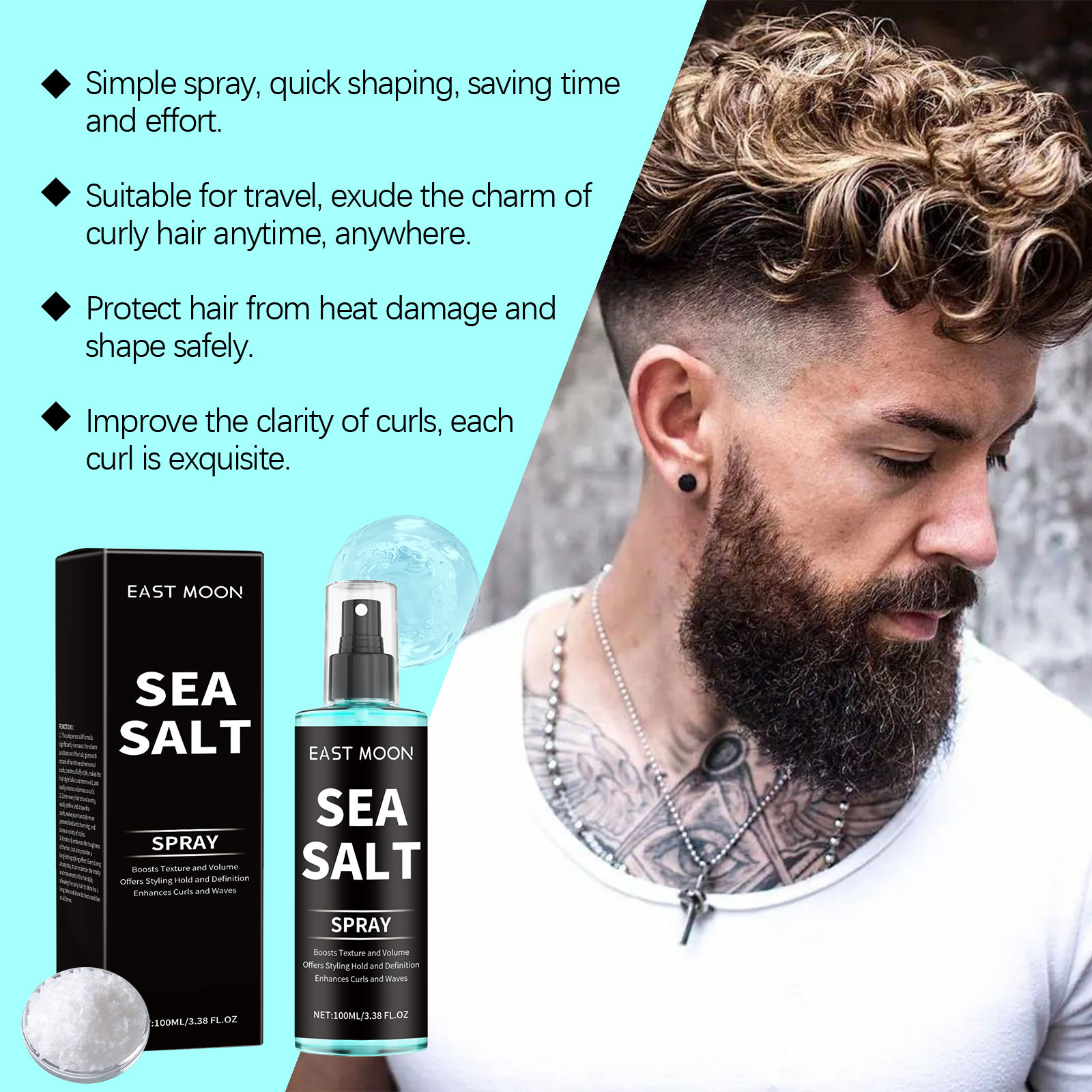 East Moon Hair Mousse & Gel refreshing styling spray 100ml | Premium Hair Care - Image 4
