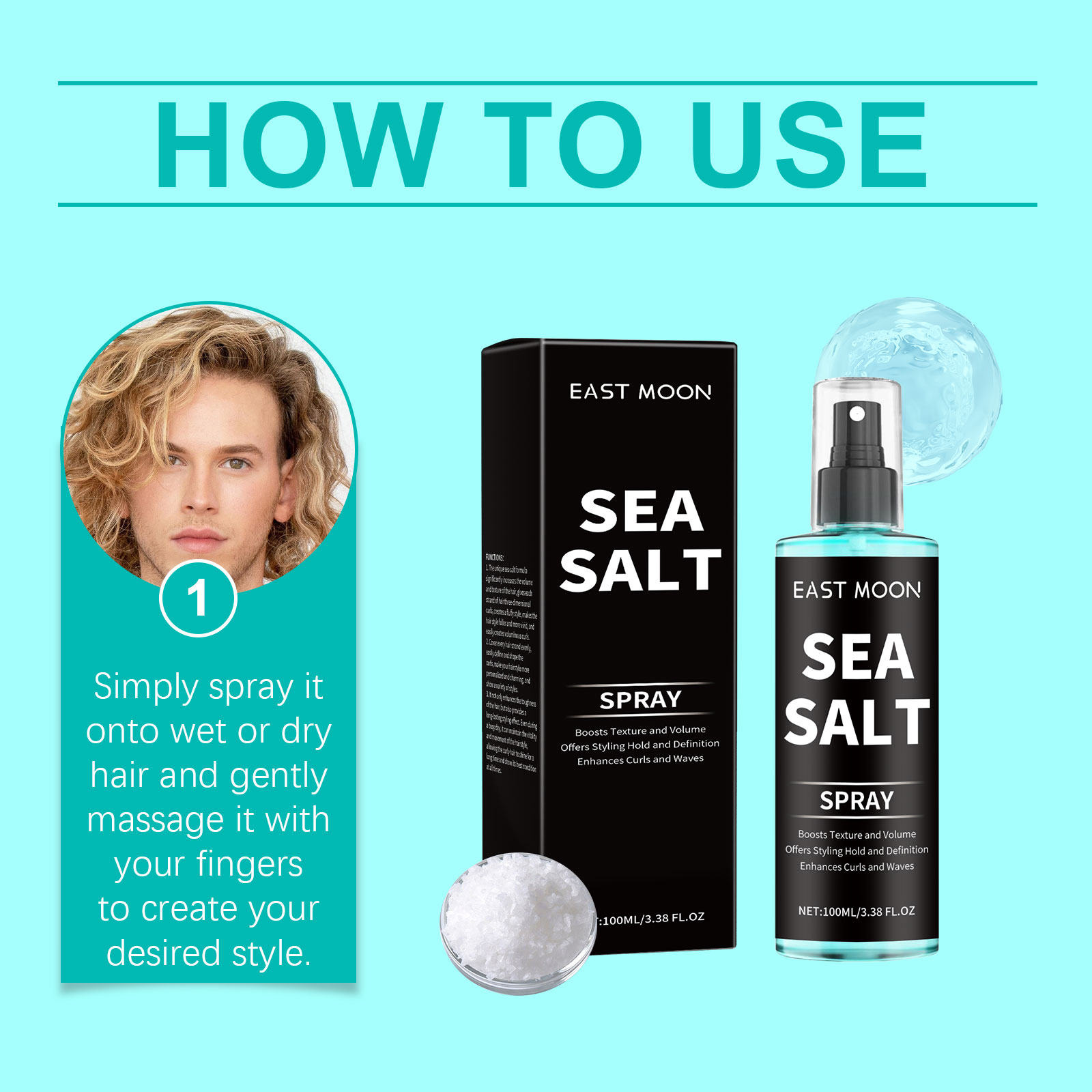 East Moon Hair Mousse & Gel refreshing styling spray 100ml | Premium Hair Care - Image 6