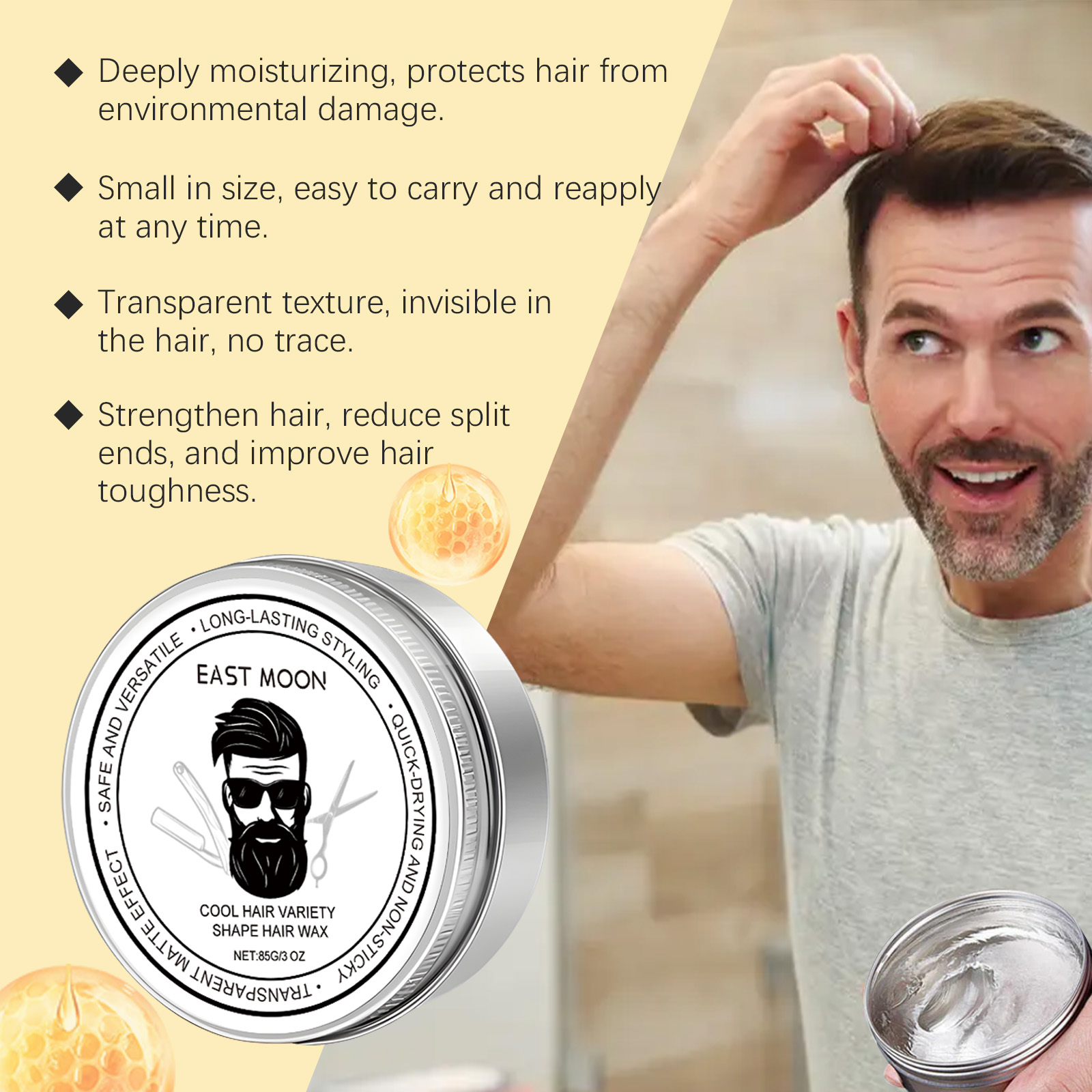 East Moon Hair Mousse & Gel volumizing refreshing styling 85g | Premium Hair Care - Image 3