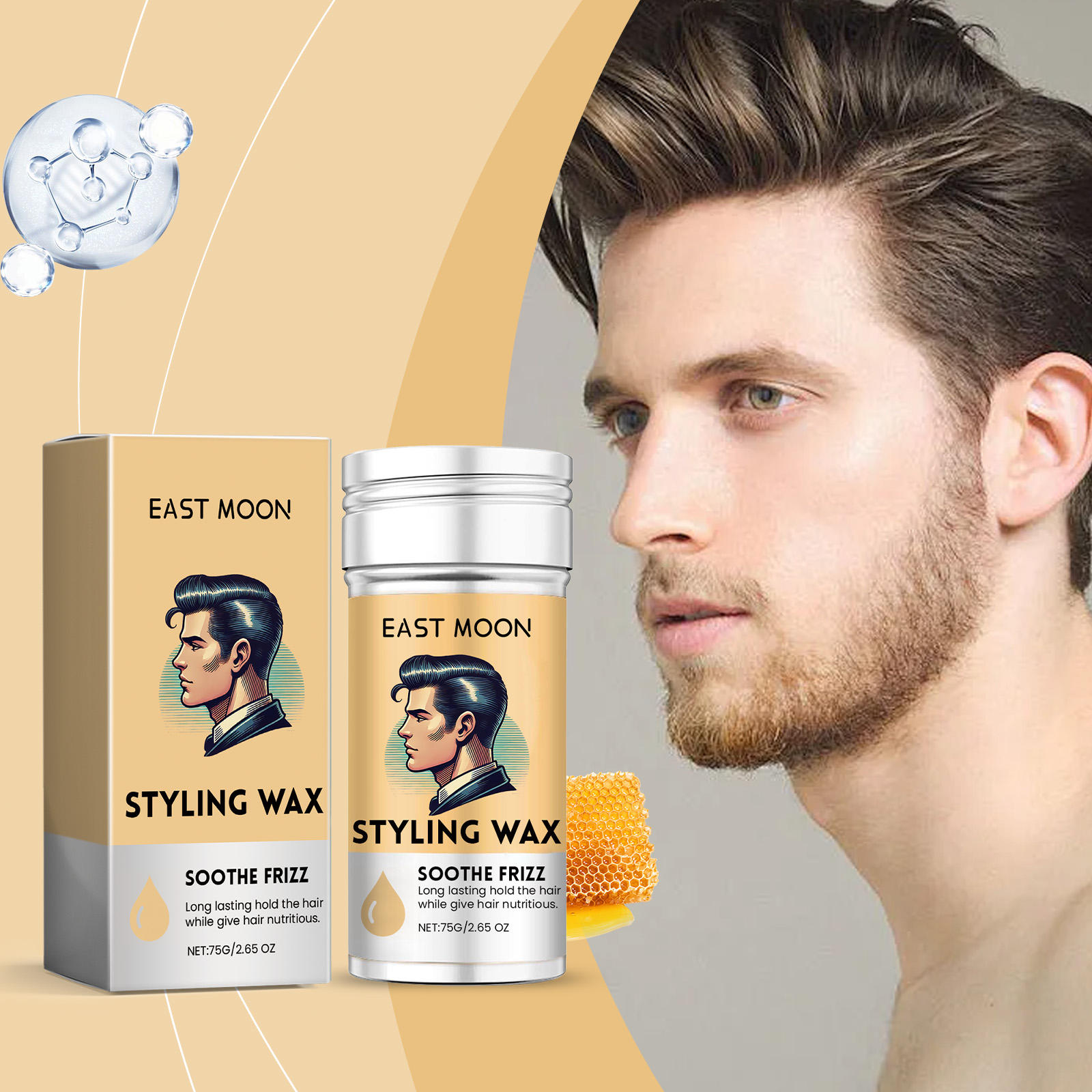 East Moon Hair Mousse & Gel styling portable 75g | Premium Hair Care - Image 2