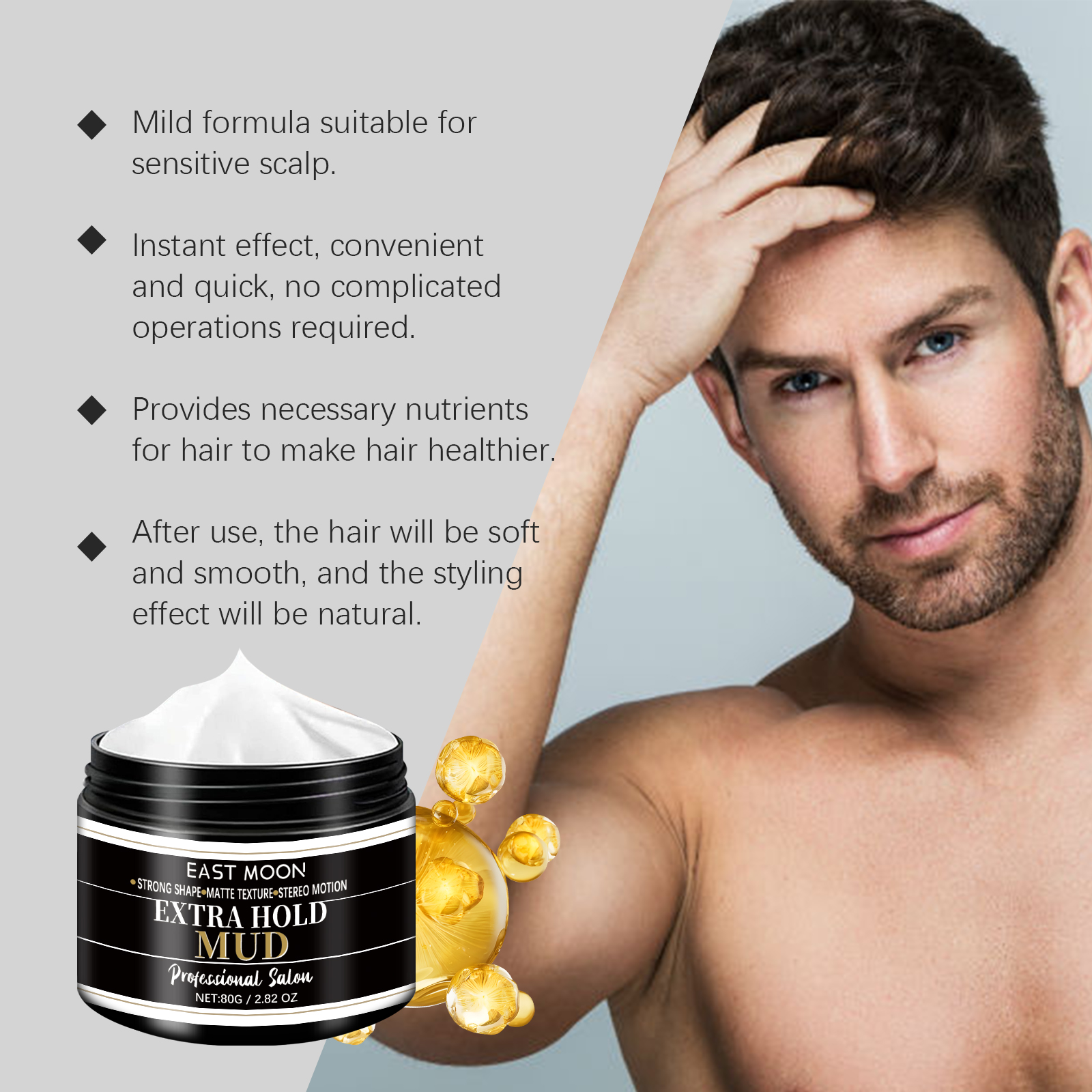East Moon Hair Mousse & Gel refreshing styling natural 80g | Premium Hair Care - Image 4