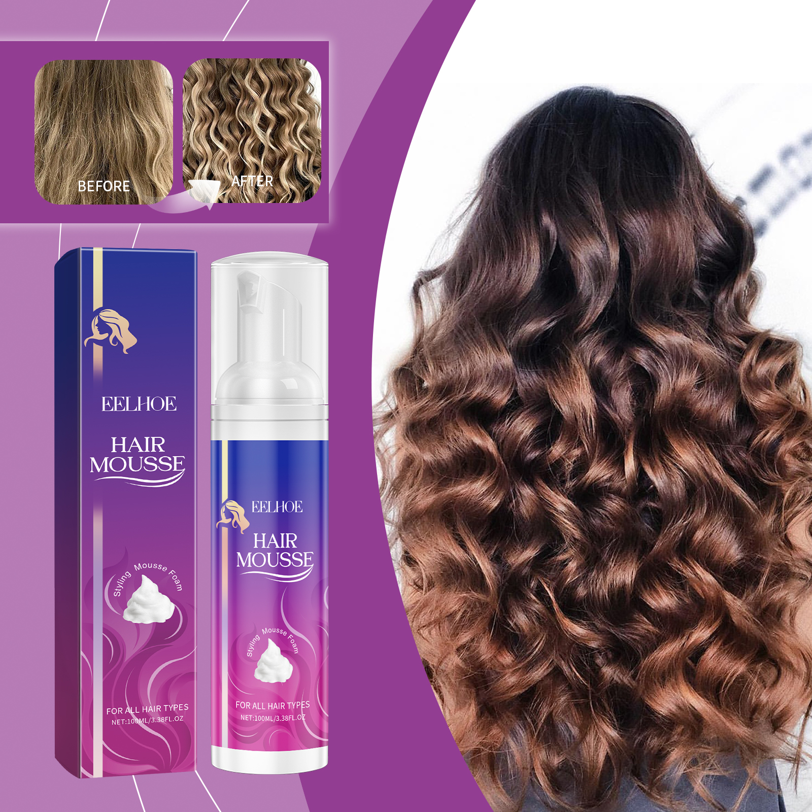 EELHOE Hair Mousse & Gel styling 100ml | Premium Hair Care - Image 2