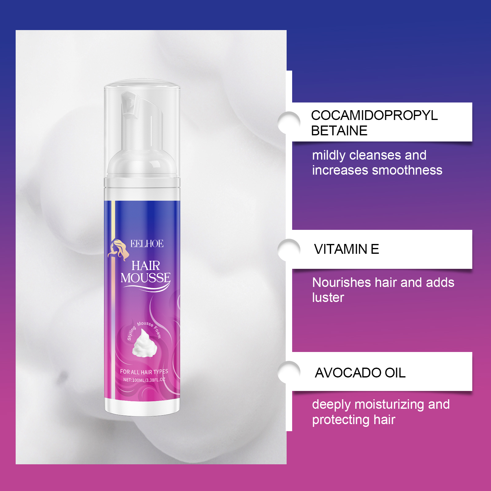 EELHOE Hair Mousse & Gel styling 100ml | Premium Hair Care - Image 4