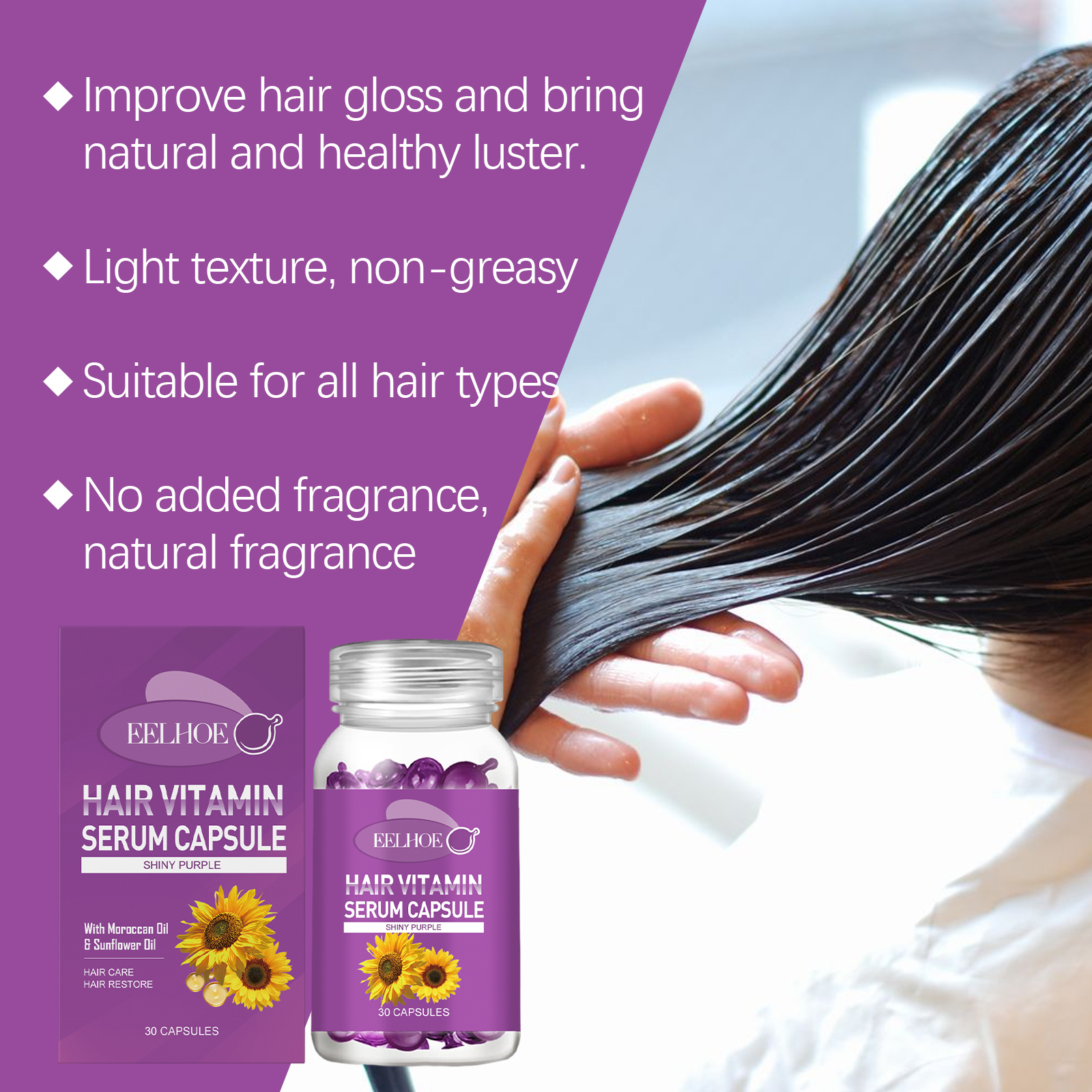EELHOE Hair Oils & Treatments moisturizing smooth repair 30pieces | Premium Hair Care - Image 3