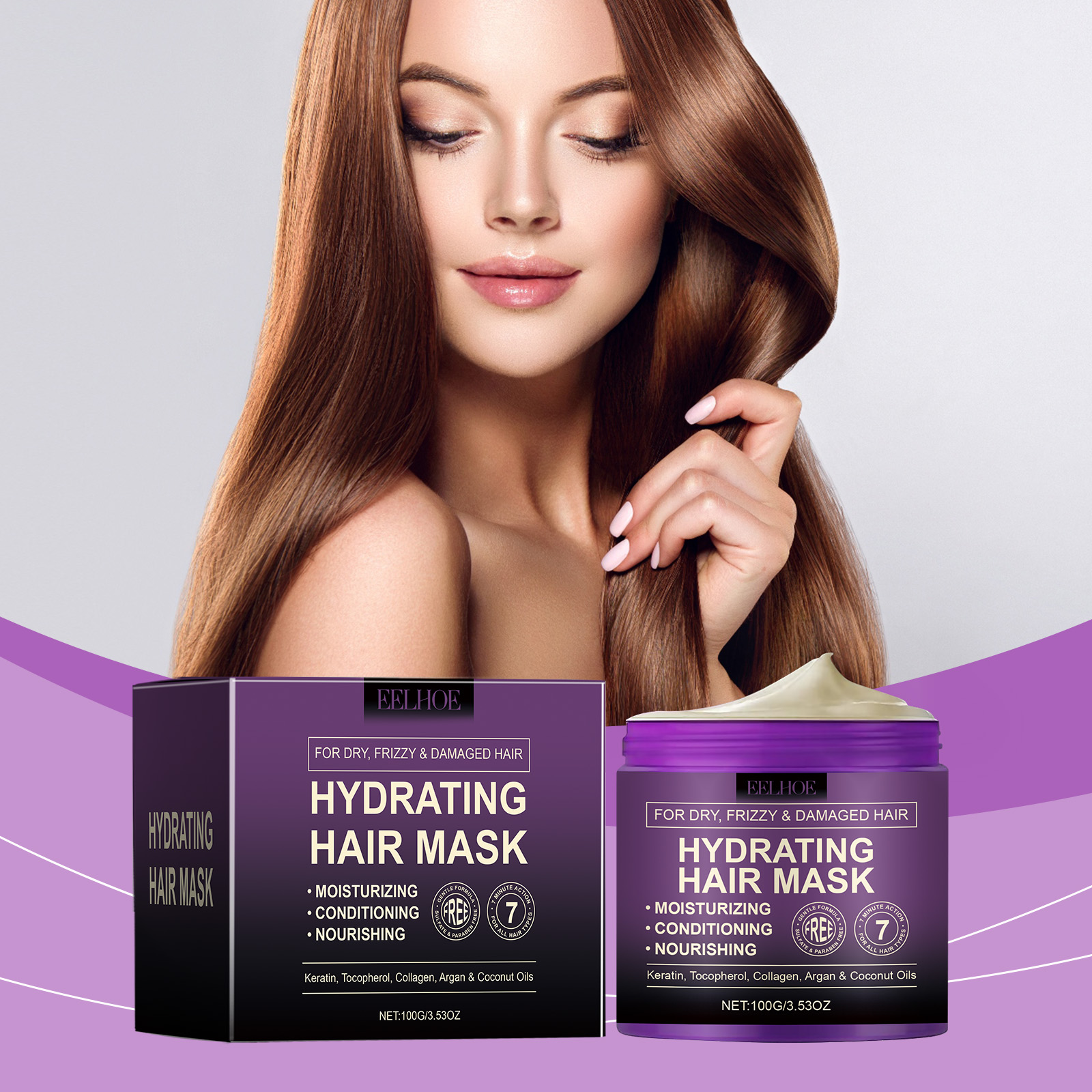 EELHOE Hair Masks & Treatments smooth volumizing hydrating 100g | Premium Hair Care - Image 2