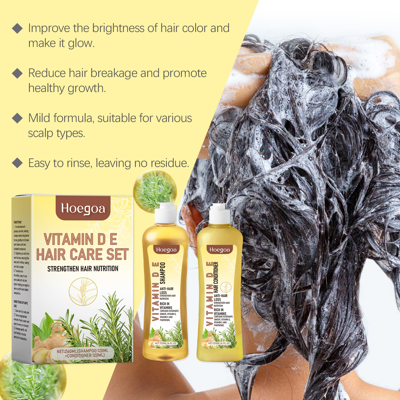 Hoegoa Shampoo volumizing scalp rosemary 1set | Premium Hair Care - Image 4