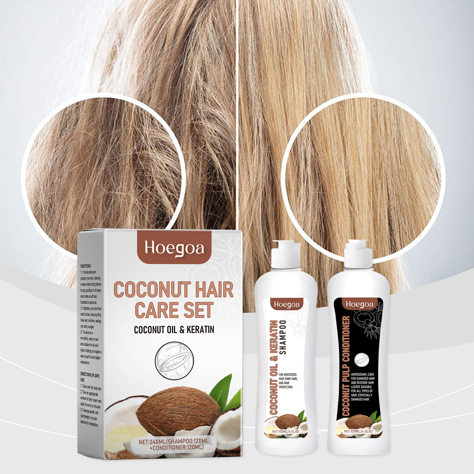 Hoegoa Shampoo hair treatment moisturizing smooth 1set | Premium Hair Care - Image 2