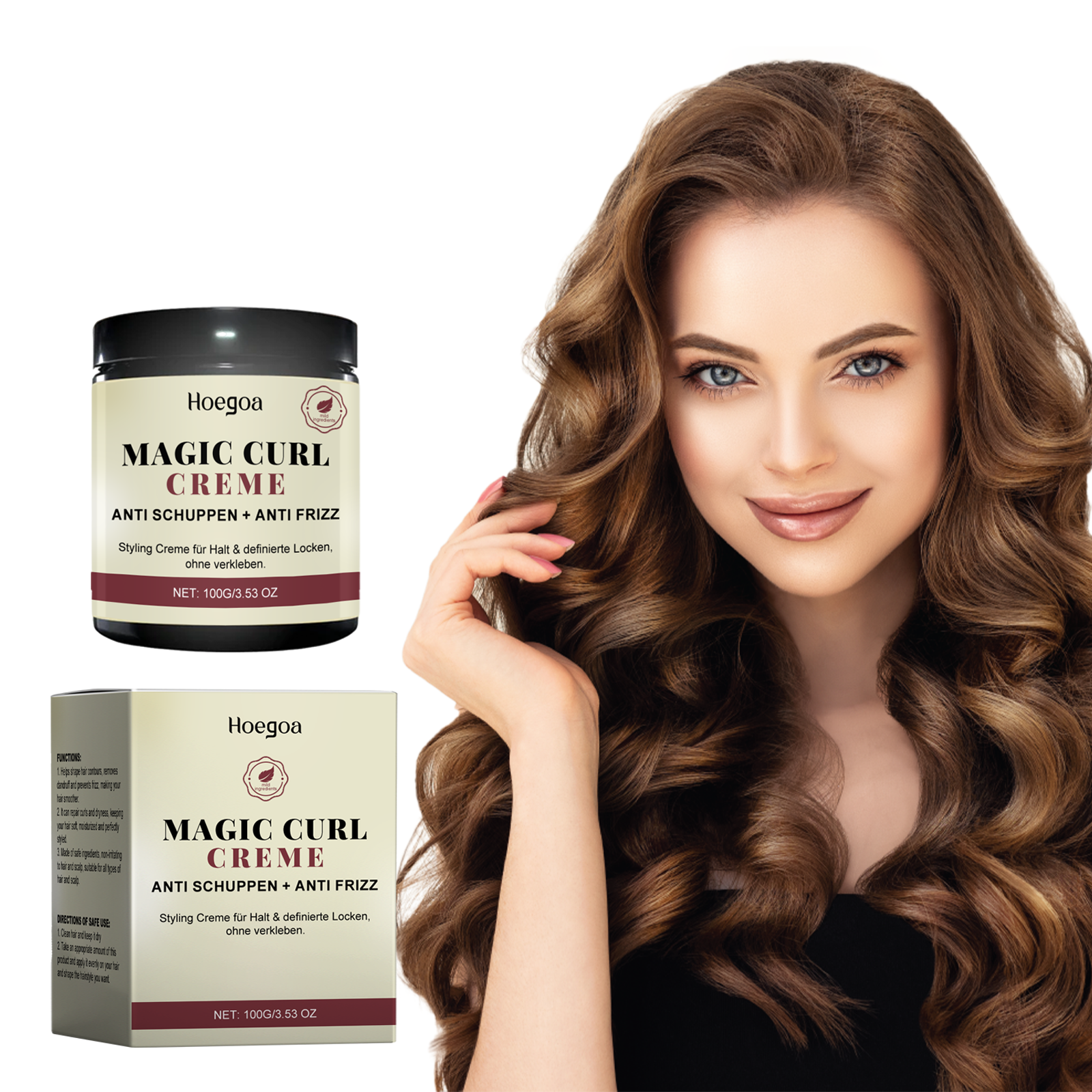 Hoegoa Hair Mousse & Gel styling curl defining natural 100g | Premium Hair Care - Image 2