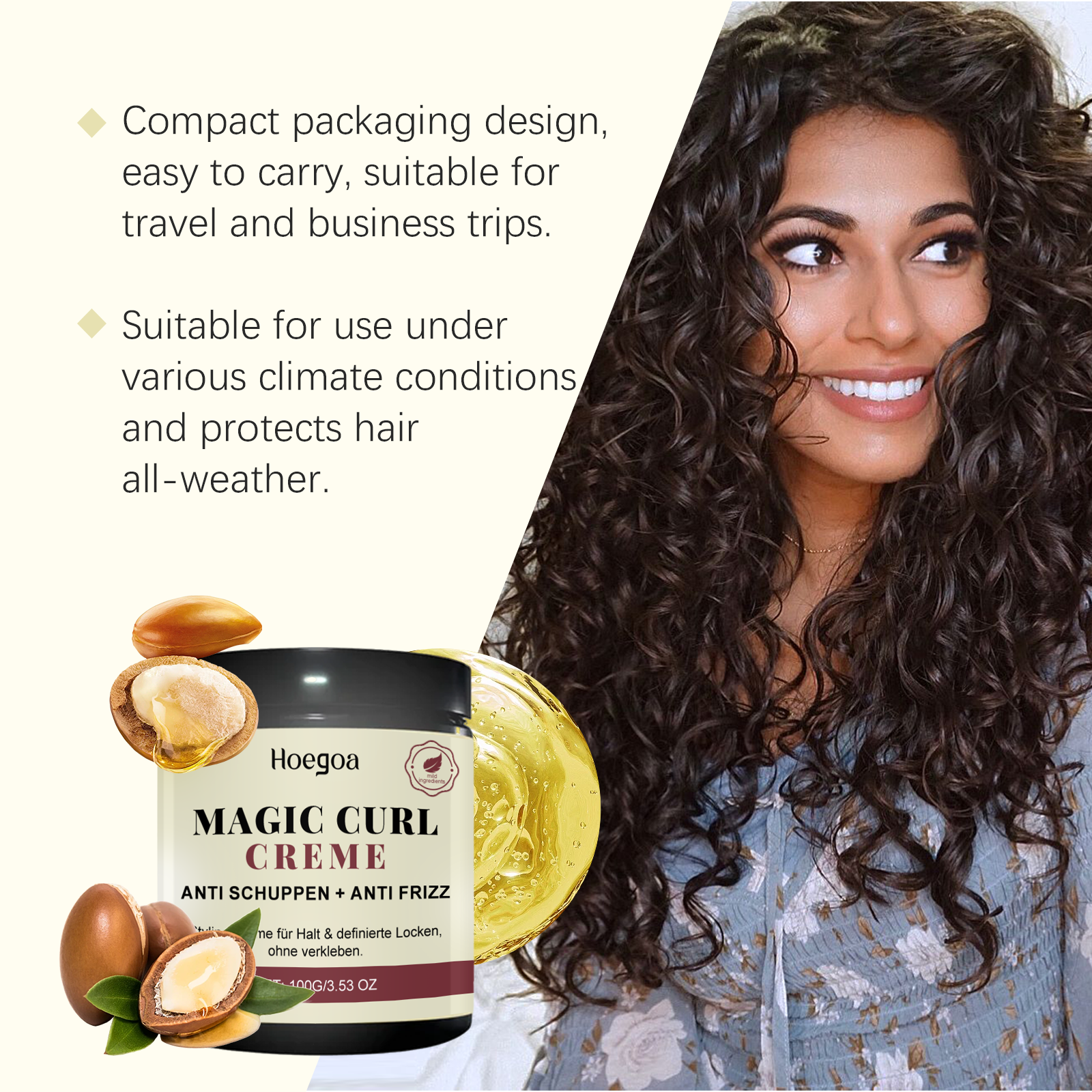 Hoegoa Hair Mousse & Gel styling curl defining natural 100g | Premium Hair Care - Image 4