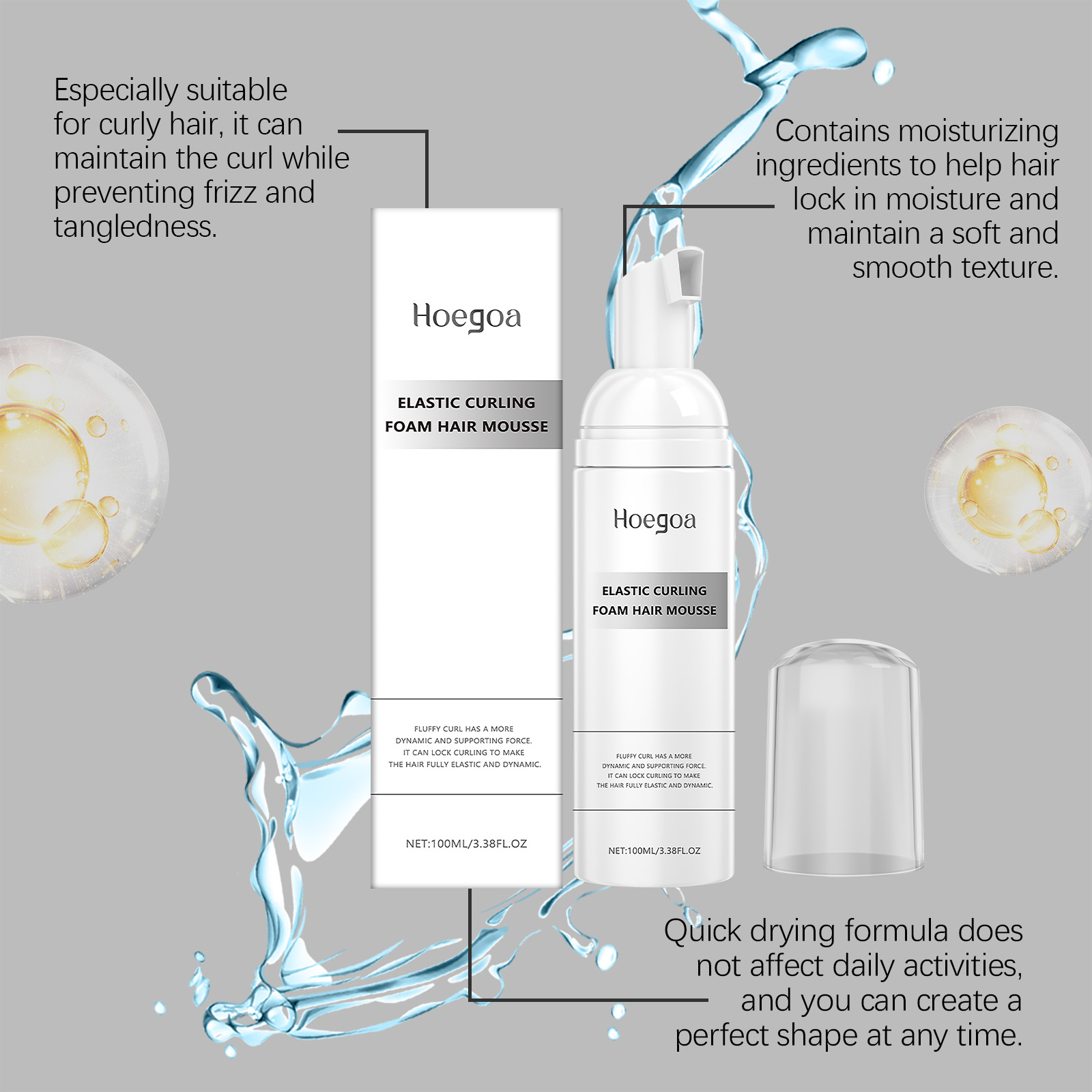 Hoegoa Hair Mousse & Gel volumizing oil control refreshing 100ml | Premium Hair Care - Image 4