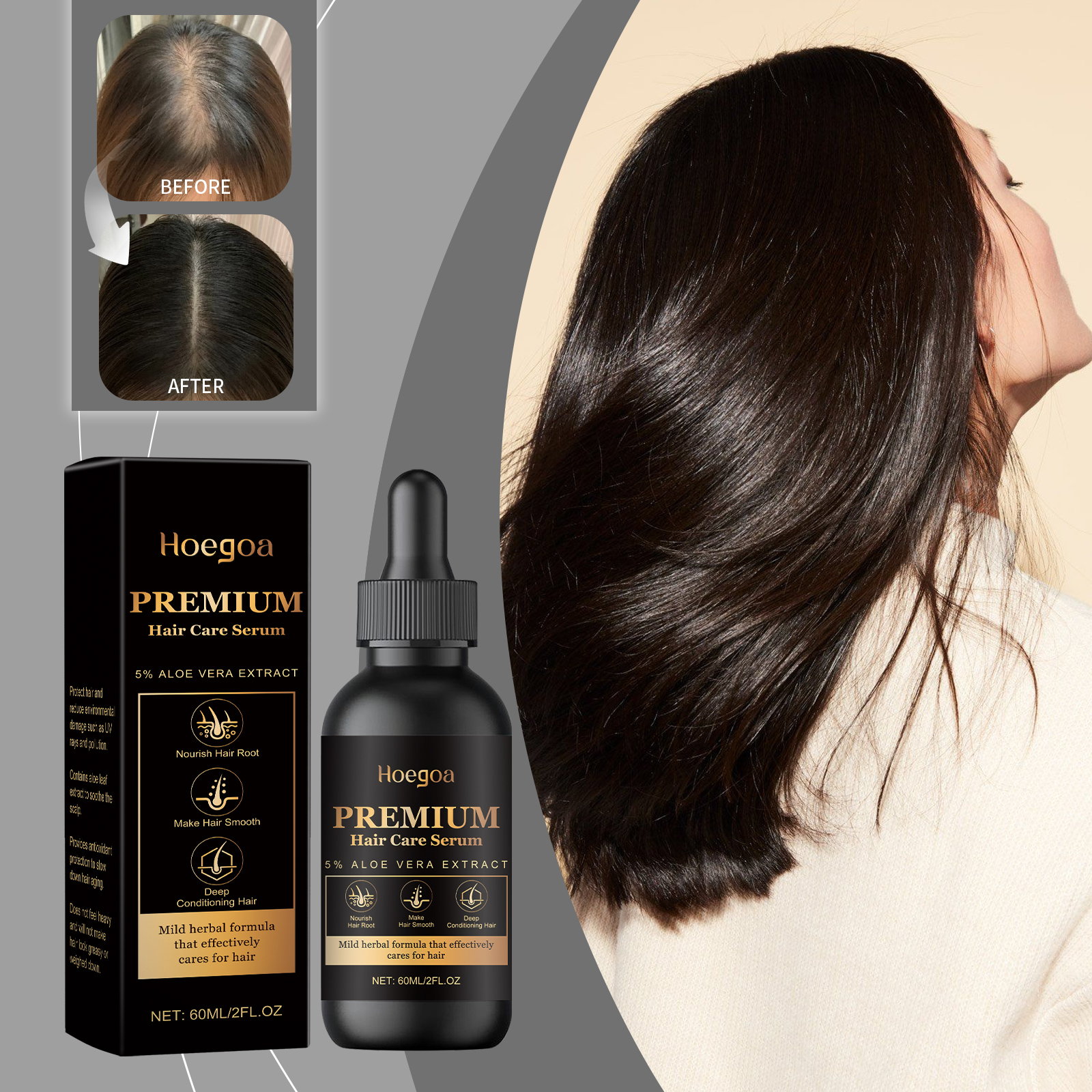 Hoegoa Hair Growth Products hair treatment smooth essence 60ml | Premium Hair Care - Image 2