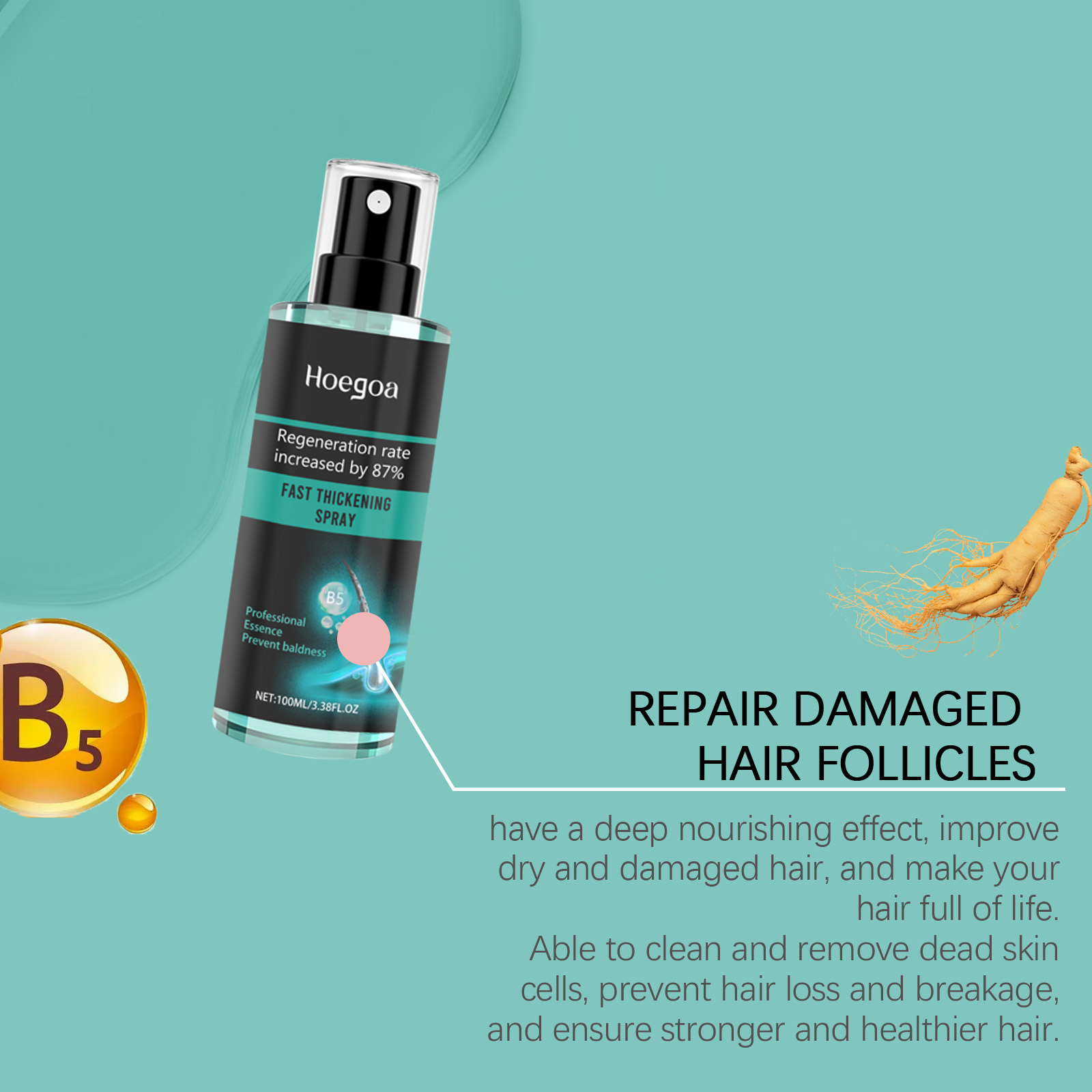 Hoegoa Hair Serums & Essences anti-hair loss spray 100ml | Premium Hair Care - Image 4