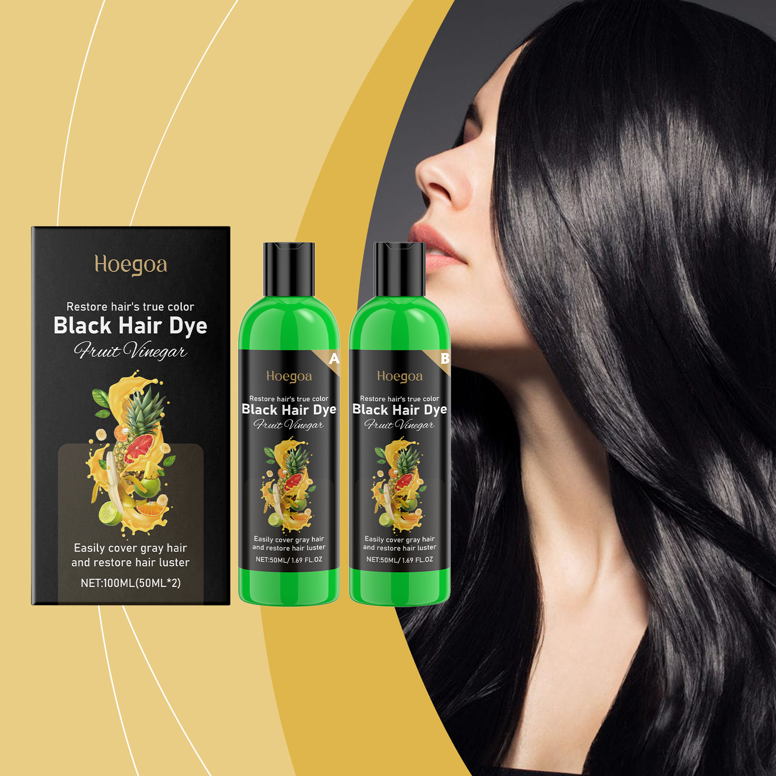 Hoegoa Hair Coloring Products hair treatment moisturizing smooth 1set | Premium Hair Care - Image 2