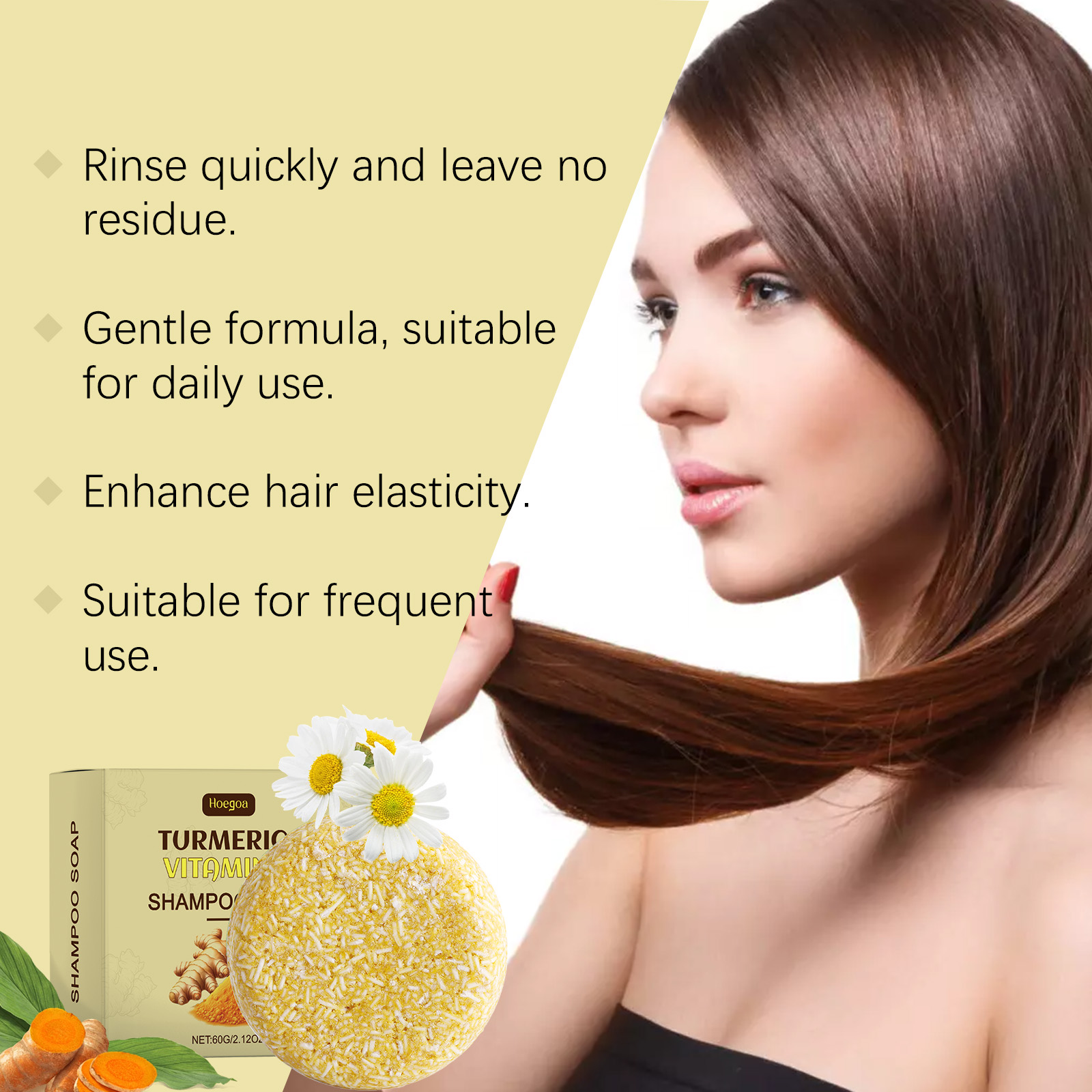 Hoegoa Shampoo Bars & Hair Soap shampoo moisturizing smooth 60g | Premium Hair Care - Image 3