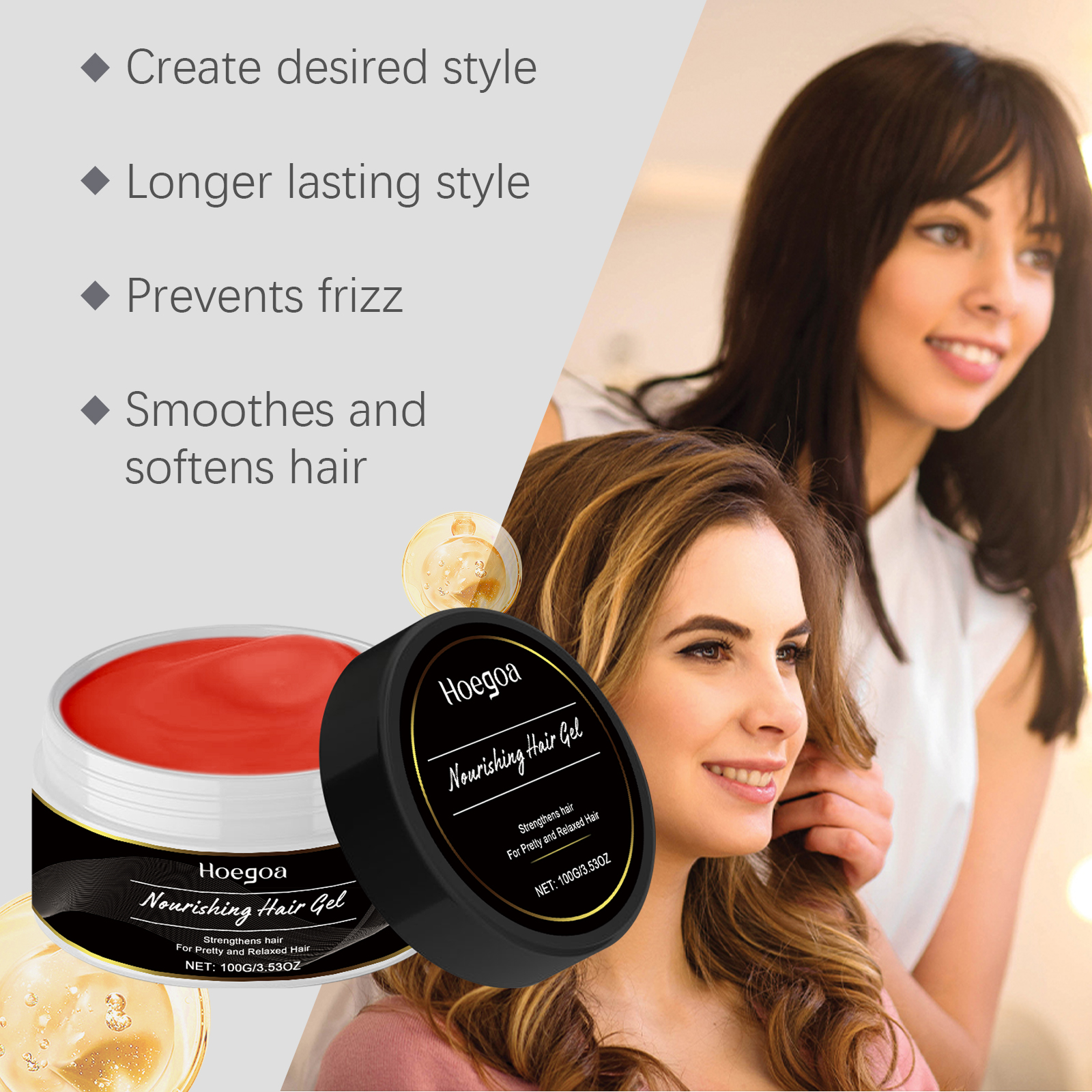 Hoegoa Hair Mousse & Gel hair treatment moisturizing smooth 100g | Premium Hair Care - Image 4