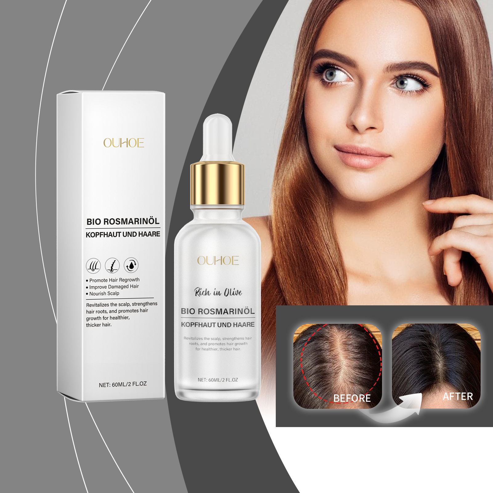 OUHOE Hair Oils & Treatments hair treatment moisturizing smooth 60ml | Premium Hair Care - Image 2