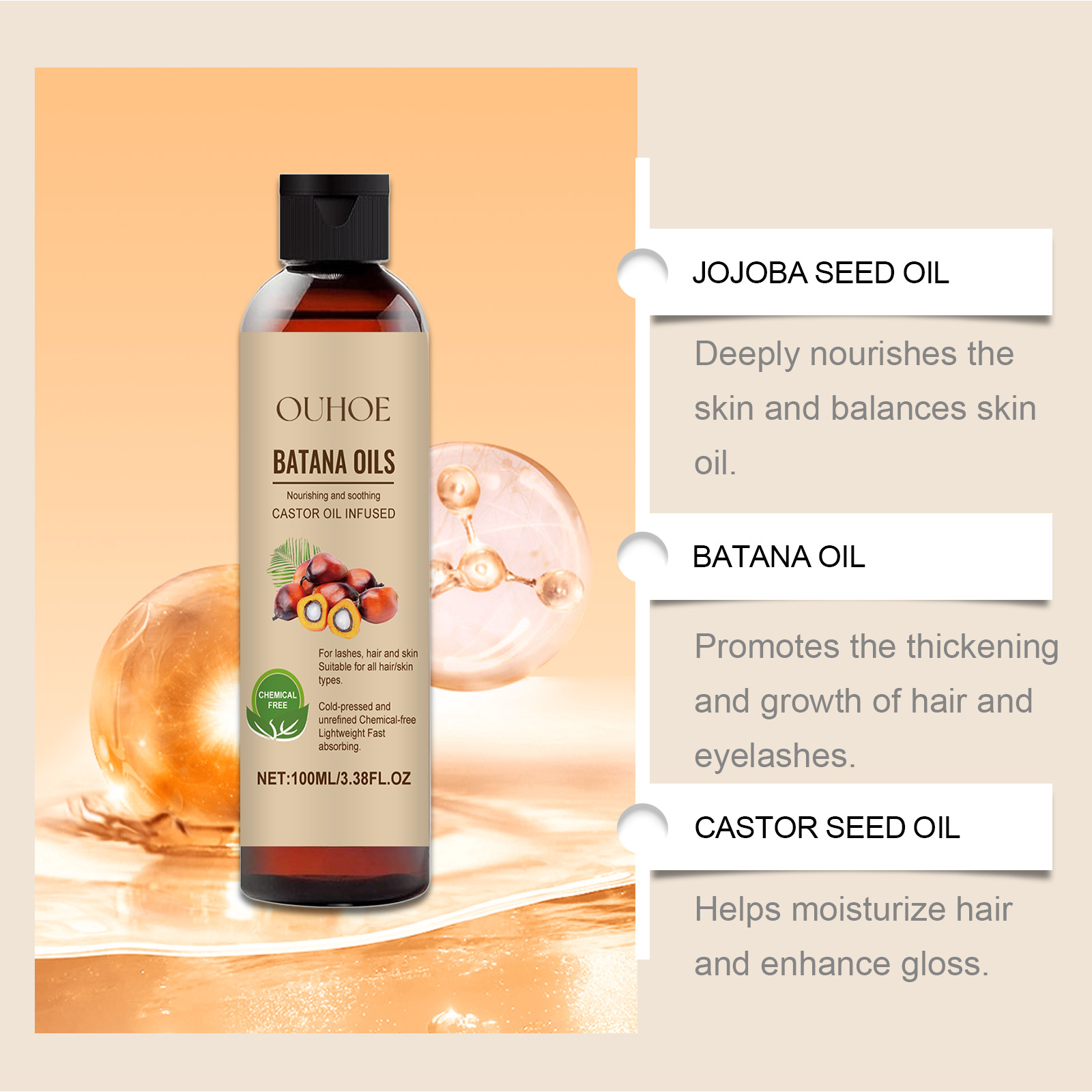 OUHOE Hair Oils & Treatments volumizing repair scalp 100ml | Premium Hair Care - Image 4