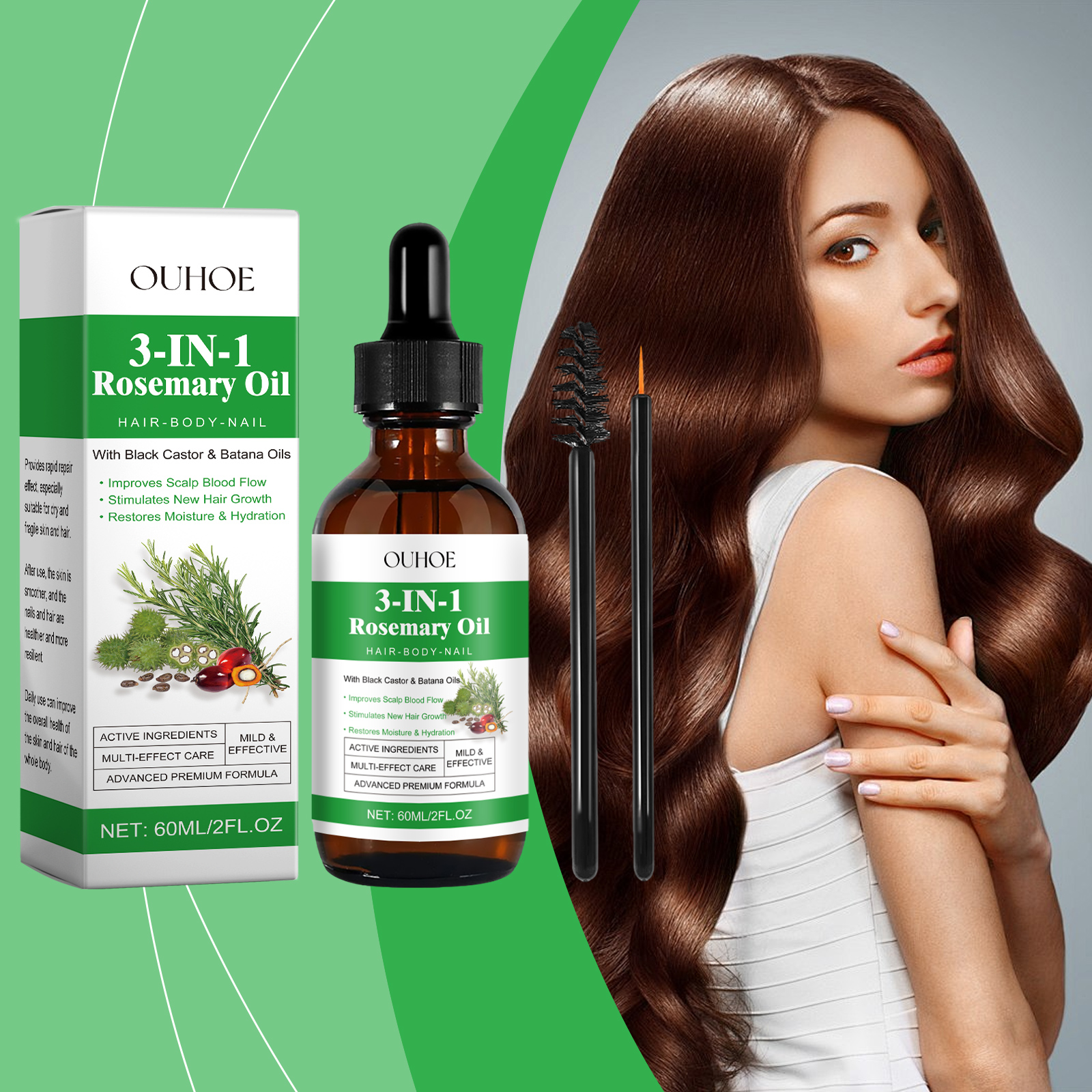 OUHOE Hair Oils & Treatments hydrating essence rosemary 1set | Premium Hair Care - Image 2