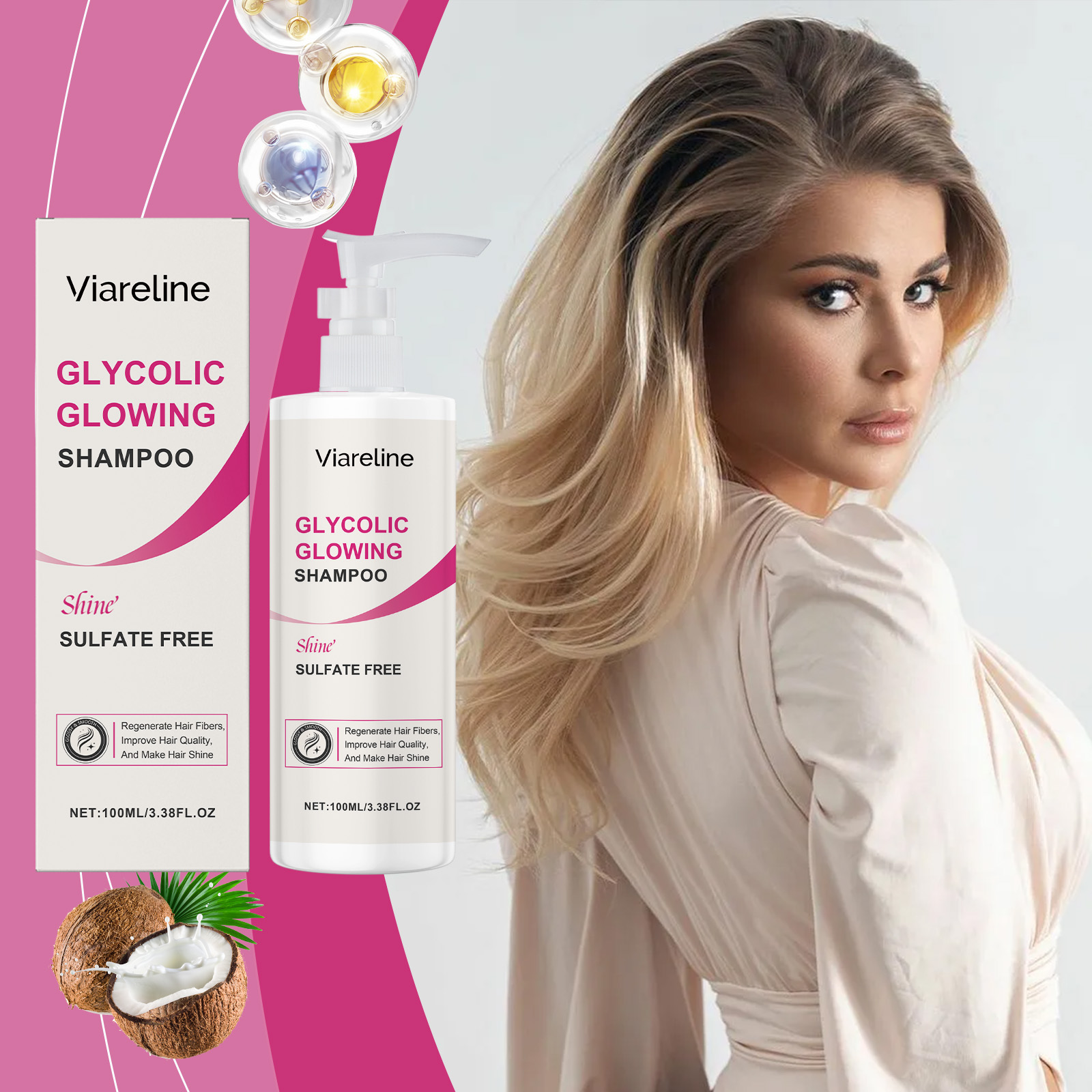Viareline Shampoo shampoo moisturizing smooth 100ml | Premium Hair Care - Image 2