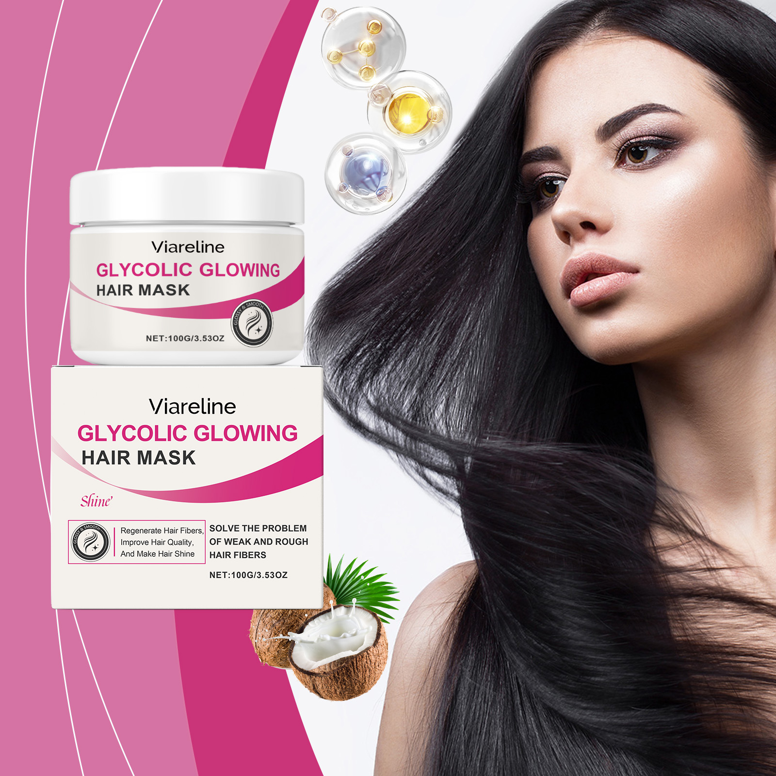 Viareline Hair Masks & Treatments moisturizing hydrating hair mask 100g | Premium Hair Care - Image 2