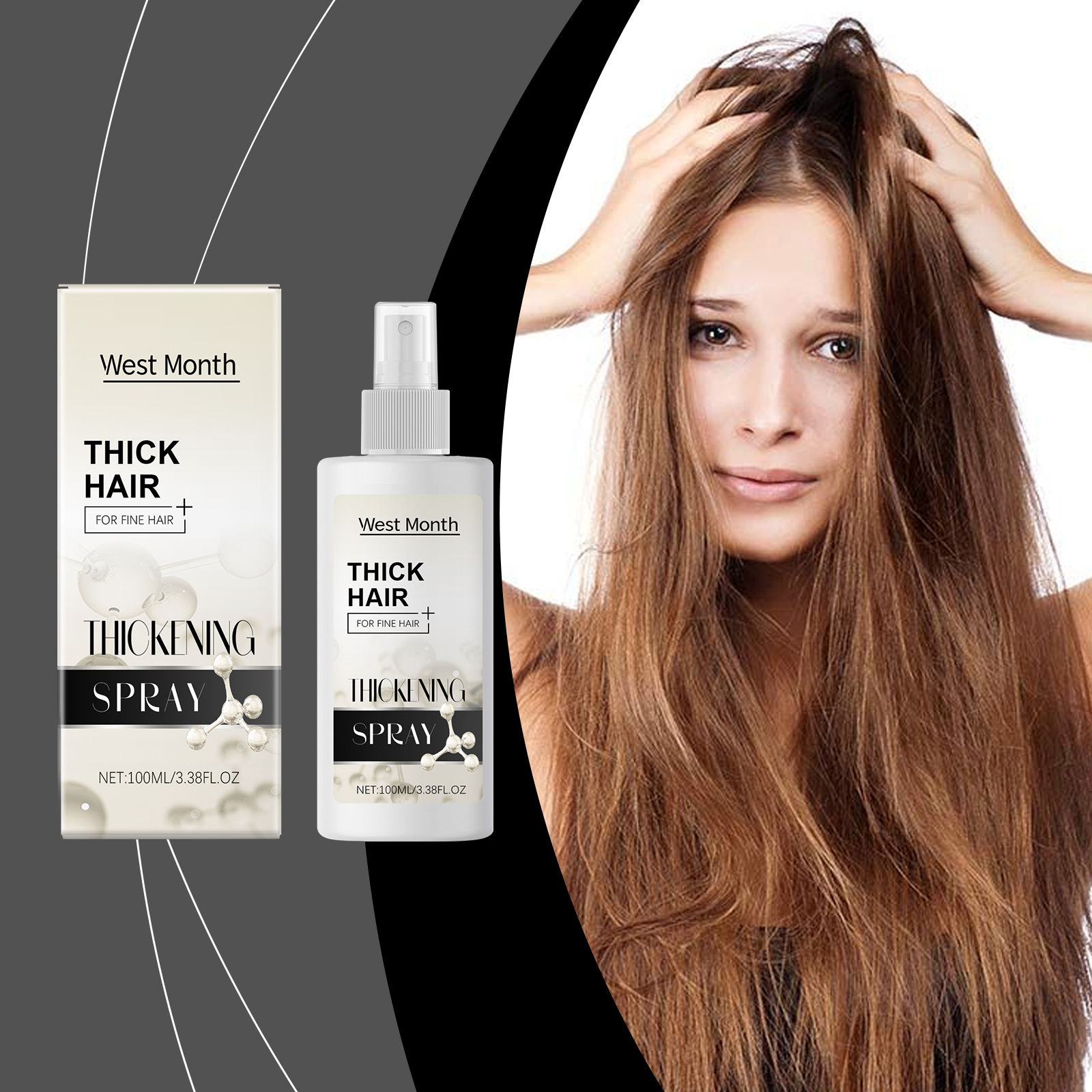West&Month Hair Mousse & Gel moisturizing volumizing oil control 100ml | Premium Hair Care - Image 2